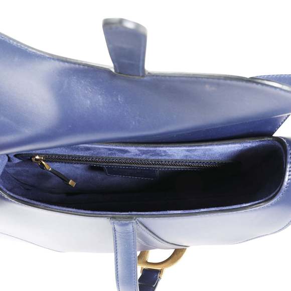 Dior Navy Leather Saddle Bag - Picture 8 of 9
